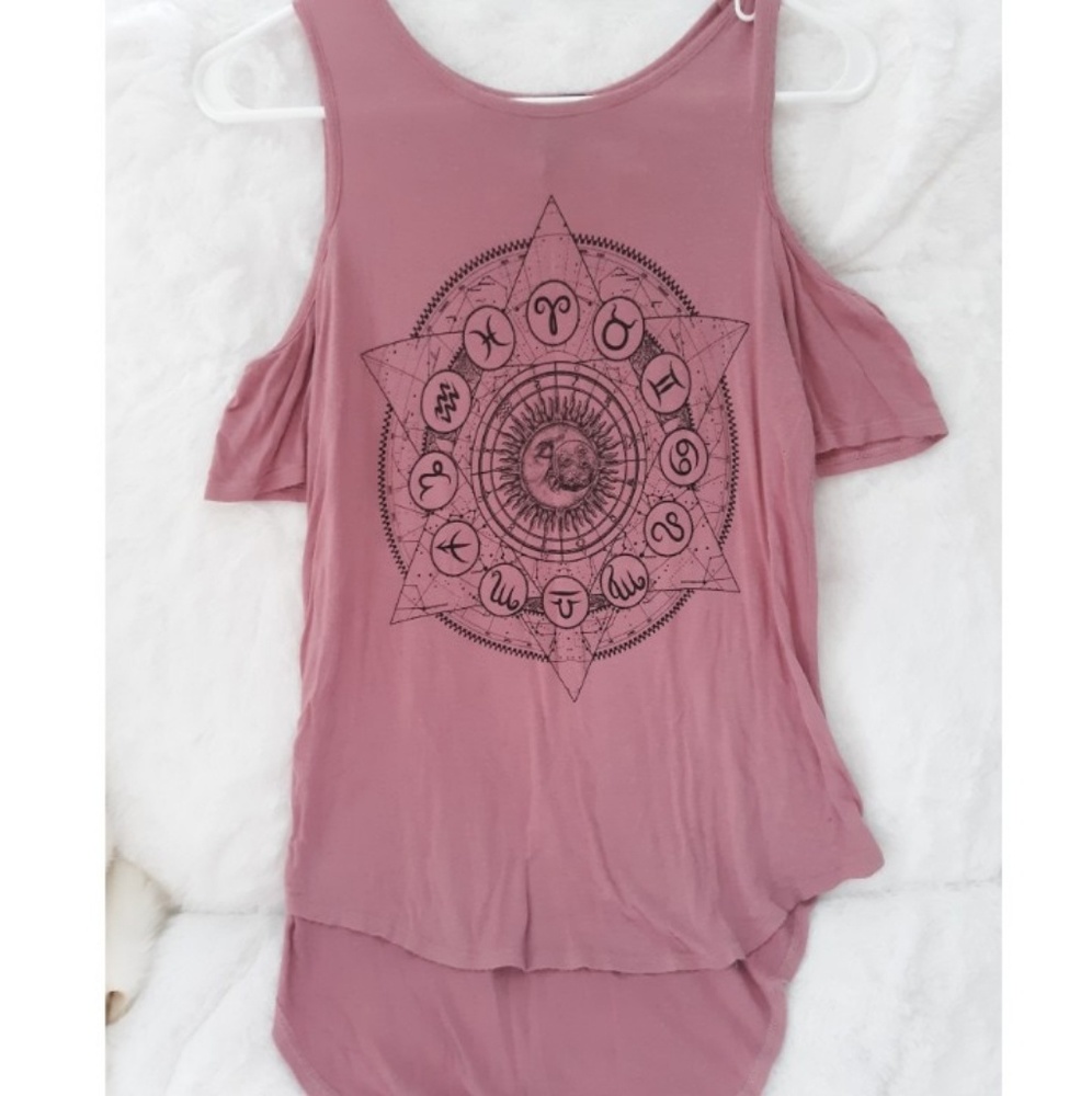 pink open shoulder top